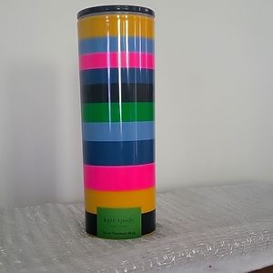 Kate Spade Enchanted Stripes Insulated Travel Mug Tumbler New